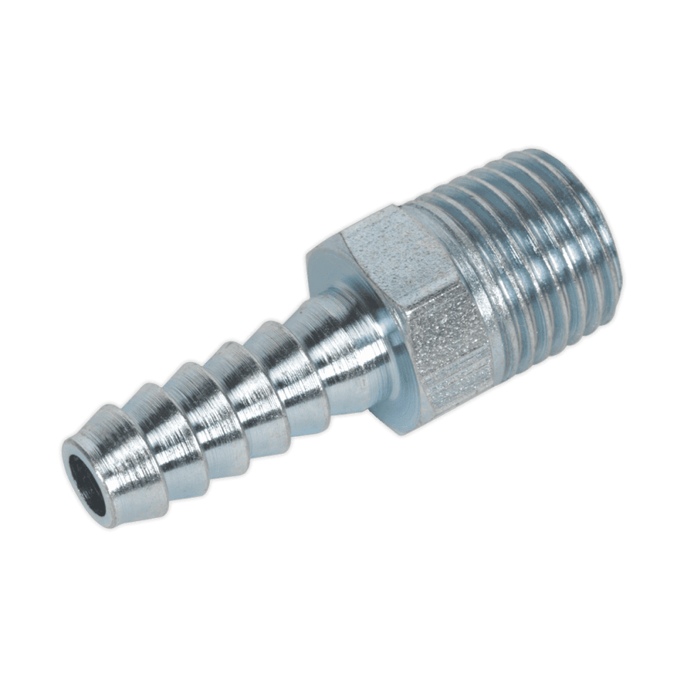 Sealey Screwed Tailpiece Male 1/4"BSPT - 1/4" Hose Pack of 5 Model No-AC08