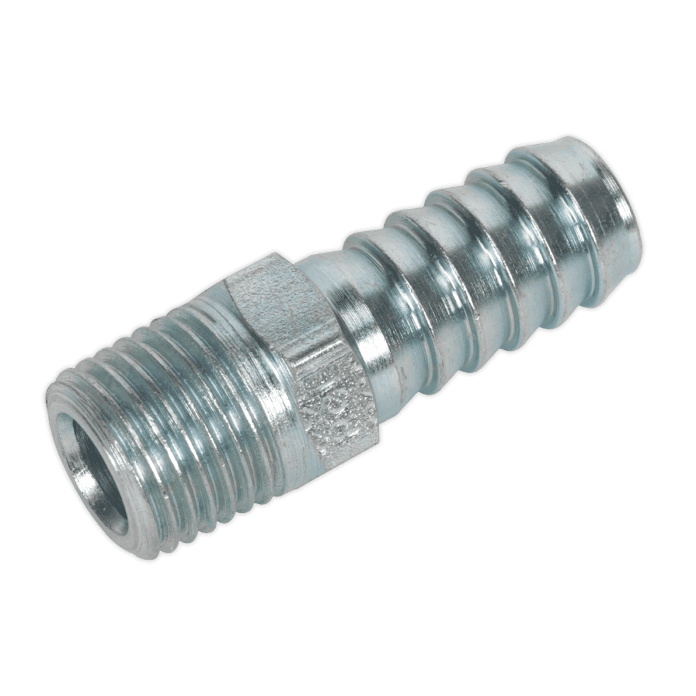 Sealey Screwed Tailpiece Male 1/4"BSPT - 3/8" Hose Pack of 5 Model No-AC09