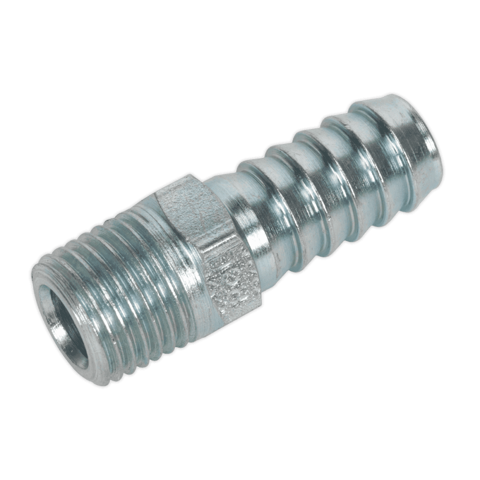 Sealey Screwed Tailpiece Male 1/4"BSPT - 3/8" Hose Pack of 5 Model No-AC09