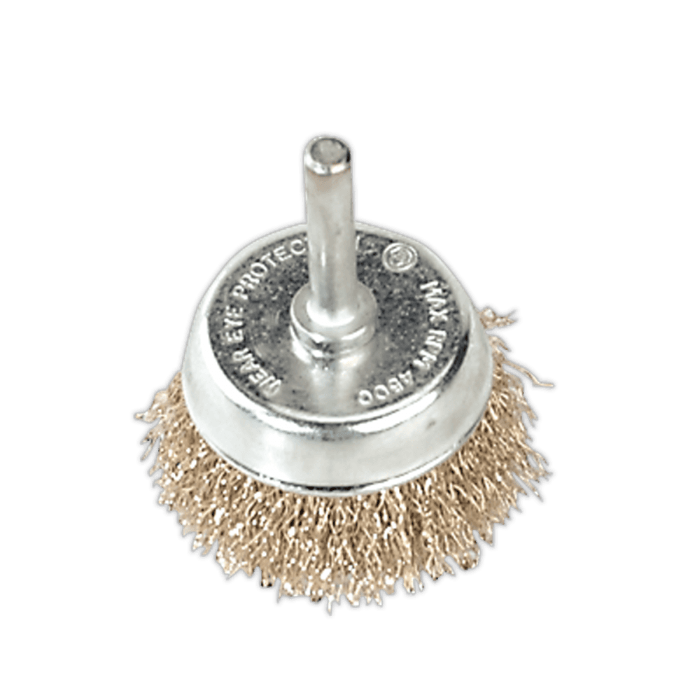 Sealey Wire Cup Brush 50mm with 6mm Shaft Model No-SCB50