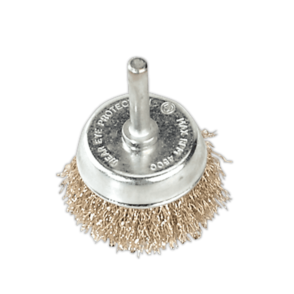 Sealey Wire Cup Brush 50mm with 6mm Shaft Model No-SCB50