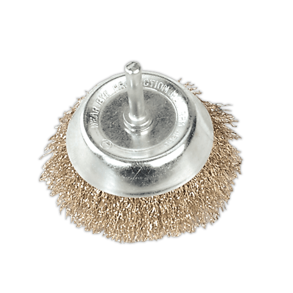 Sealey Wire Cup Brush 75mm with 6mm Shaft Model No-SCB75