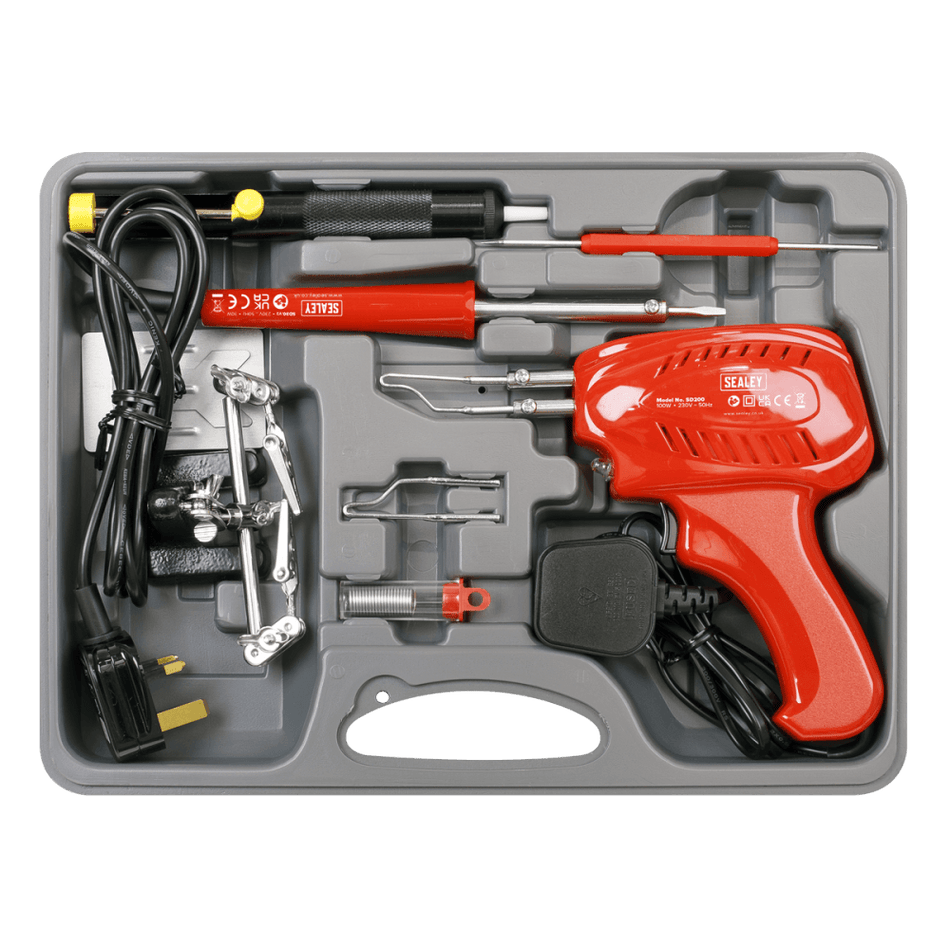 Sealey Soldering Gun/Iron Kit 8pc 230V Model No-SD300K