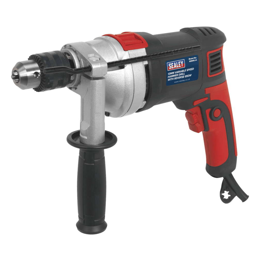 Sealey Hammer Drill 13mm Variable Speed with Reverse 850W/230V Model No-SD800
