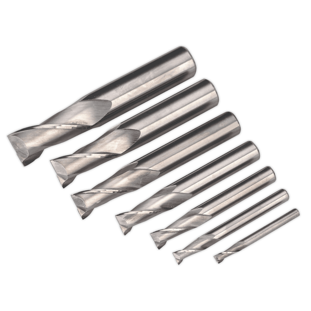 Sealey HSS End Mill Set 4-16mm 2 Flute Model No-SM2502EMSET