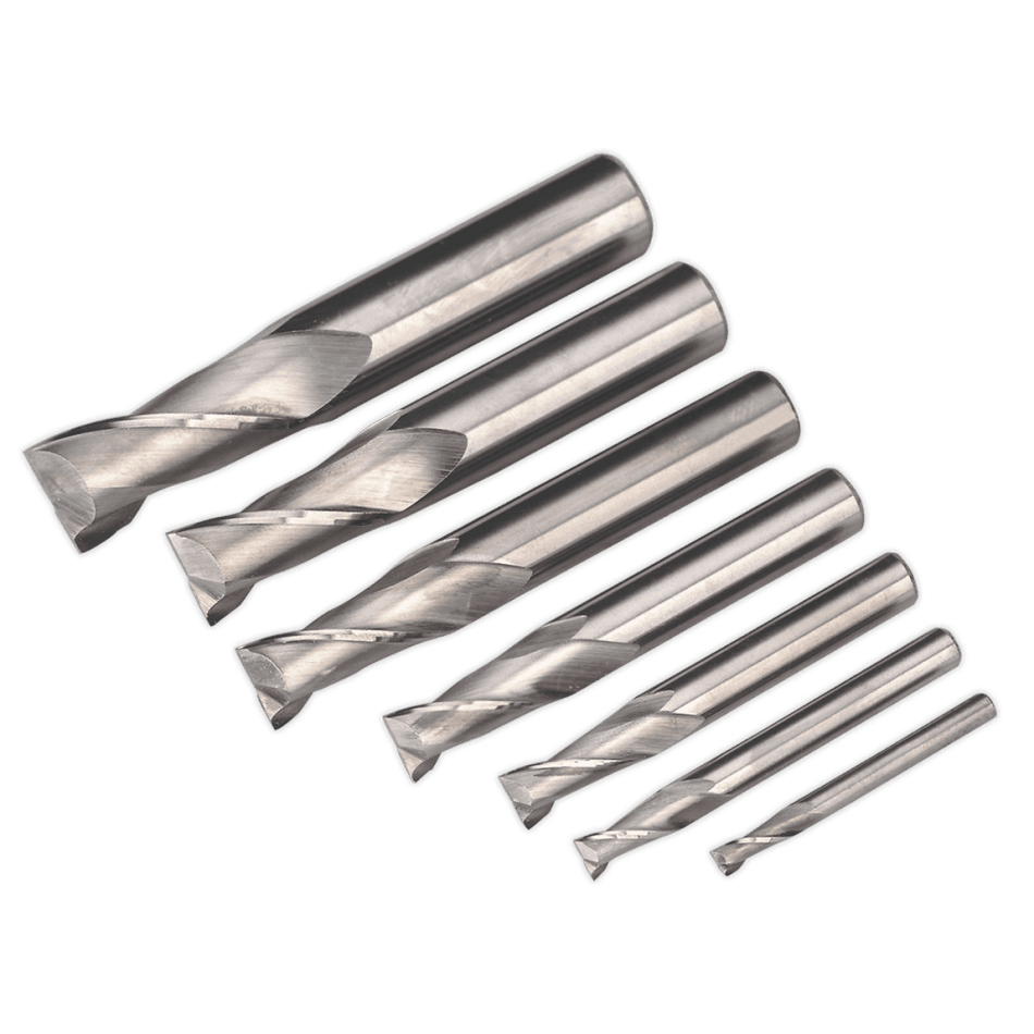 Sealey HSS End Mill Set 4-16mm 2 Flute Model No-SM2502EMSET