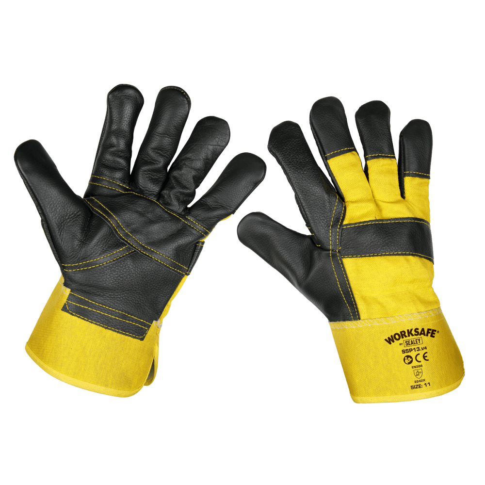 Sealey Rigger's Gloves Hide Palm Pair Model No-SSP13