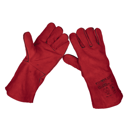 Sealey Leather Welding Gauntlets Lined Pair Model No-SSP141