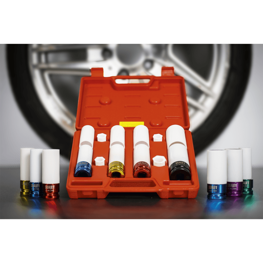 Sealey Alloy Wheel Impact Socket Set 4pc 1/2"Sq Drive Model No-SX030