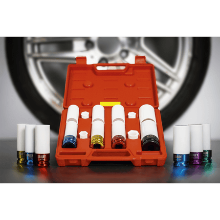 Sealey Alloy Wheel Impact Socket Set 4pc 1/2"Sq Drive Model No-SX030