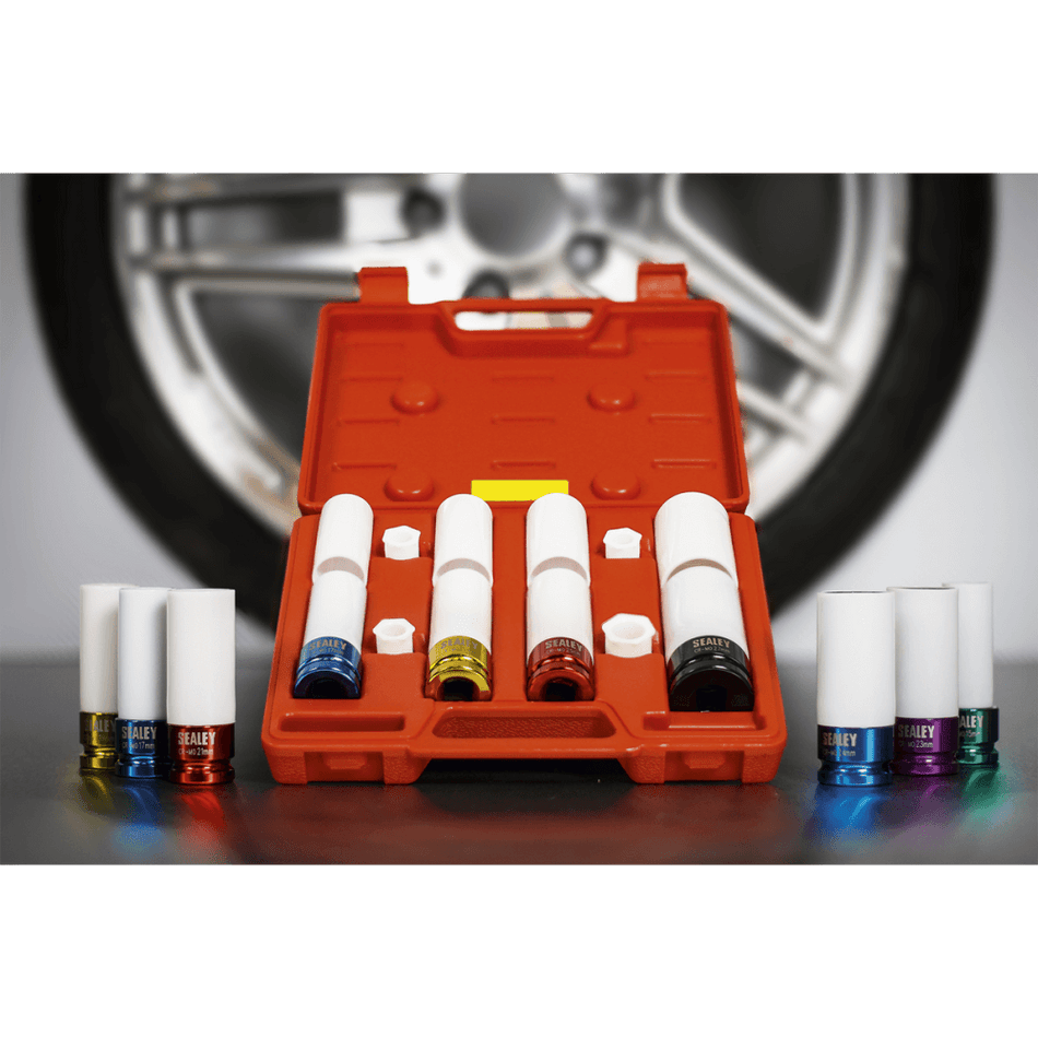 Sealey Alloy Wheel Impact Socket Set 4pc 1/2"Sq Drive Model No-SX030