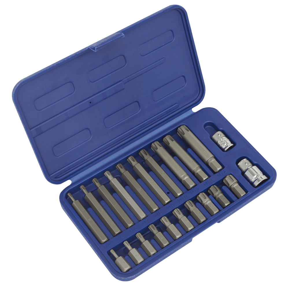 Sealey Ribe Bit Set 22pc 3/8" & 1/2"Sq Drive Model No-SX105