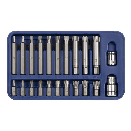 Sealey Ribe Bit Set 22pc 3/8" & 1/2"Sq Drive Model No-SX105