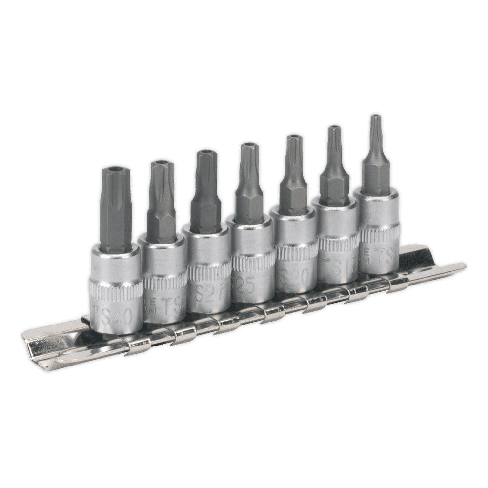 Sealey TRX-TS Security Socket Bit Set 7pc 1/4"Sq Drive Model No-SX106