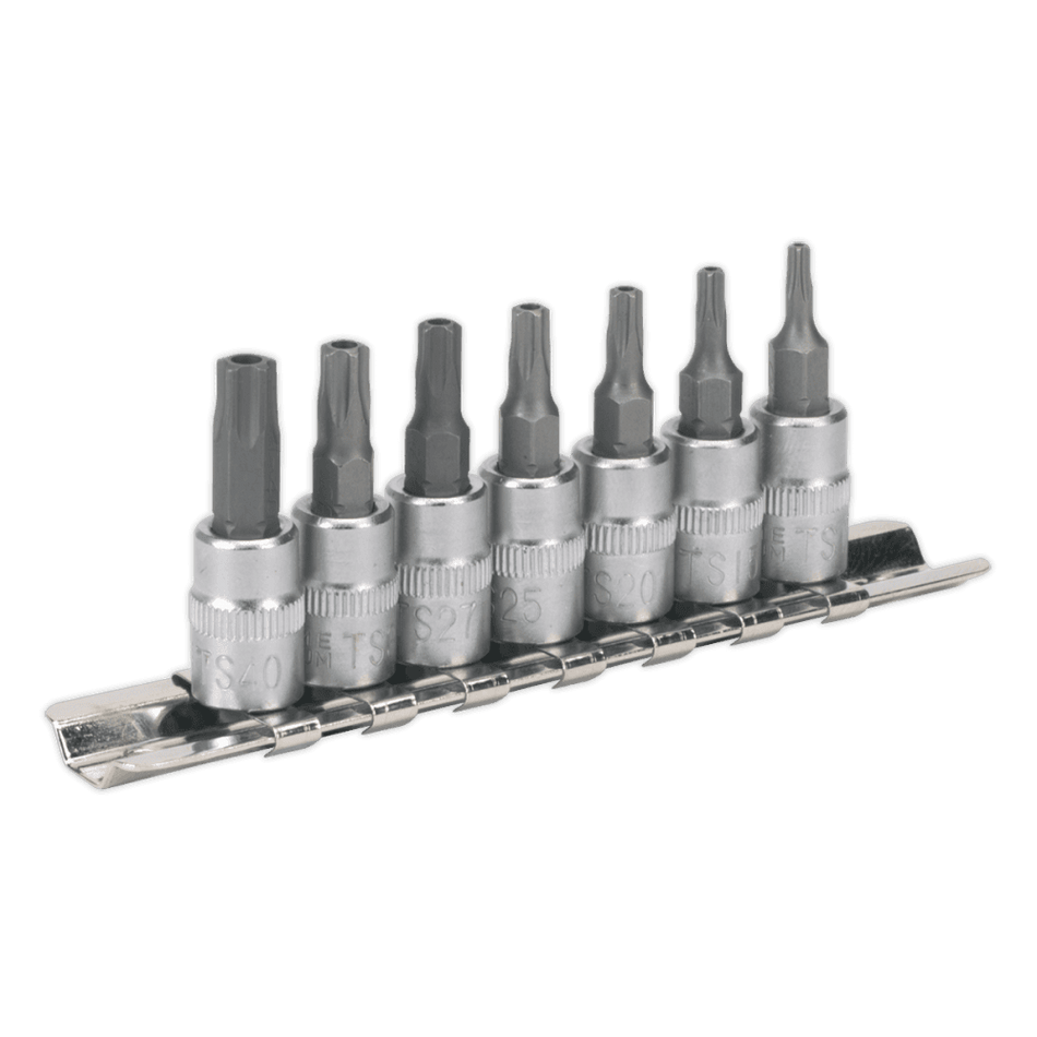 Sealey TRX-TS Security Socket Bit Set 7pc 1/4"Sq Drive Model No-SX106