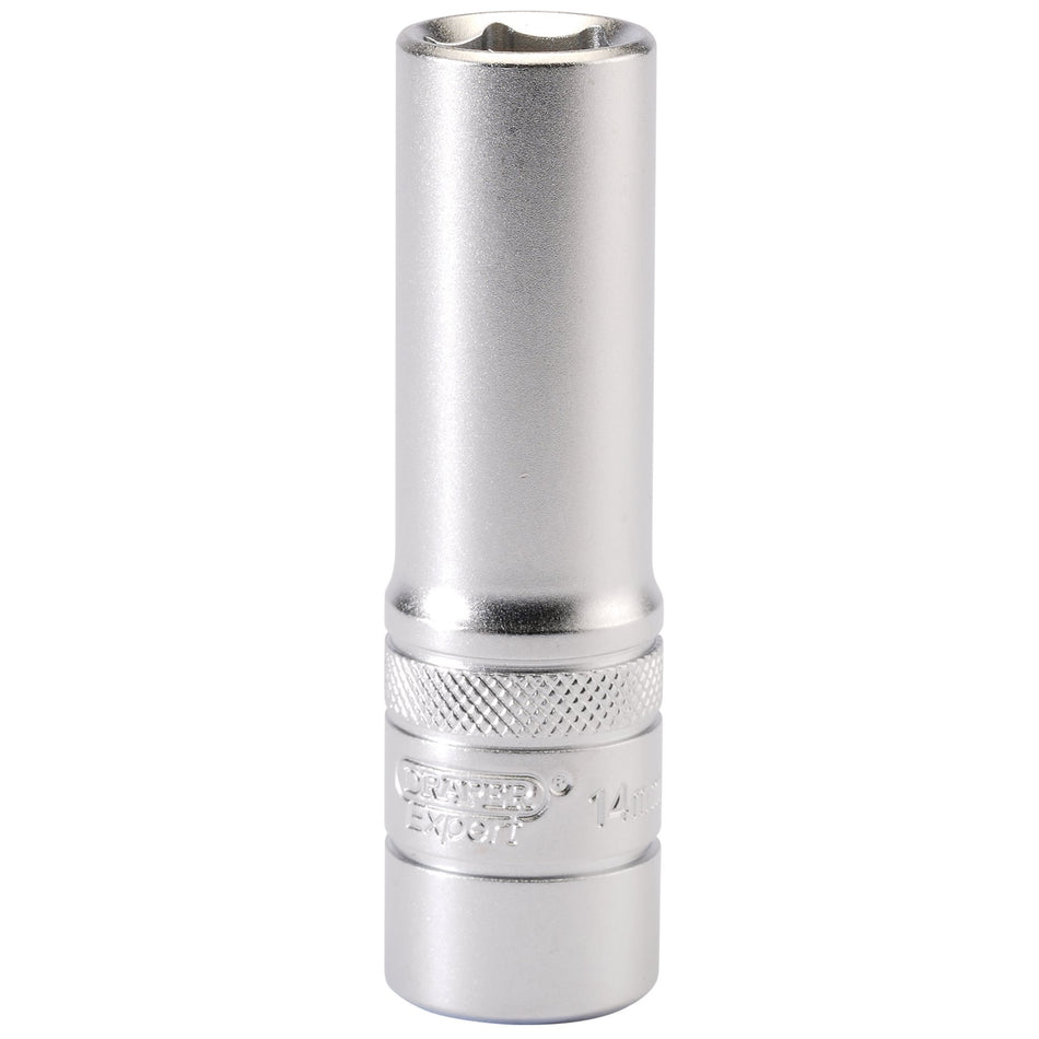 DRAPER 1/2" Square Drive 6 Point Metric Deep Socket (14mm): Model No. HT-MM/MS