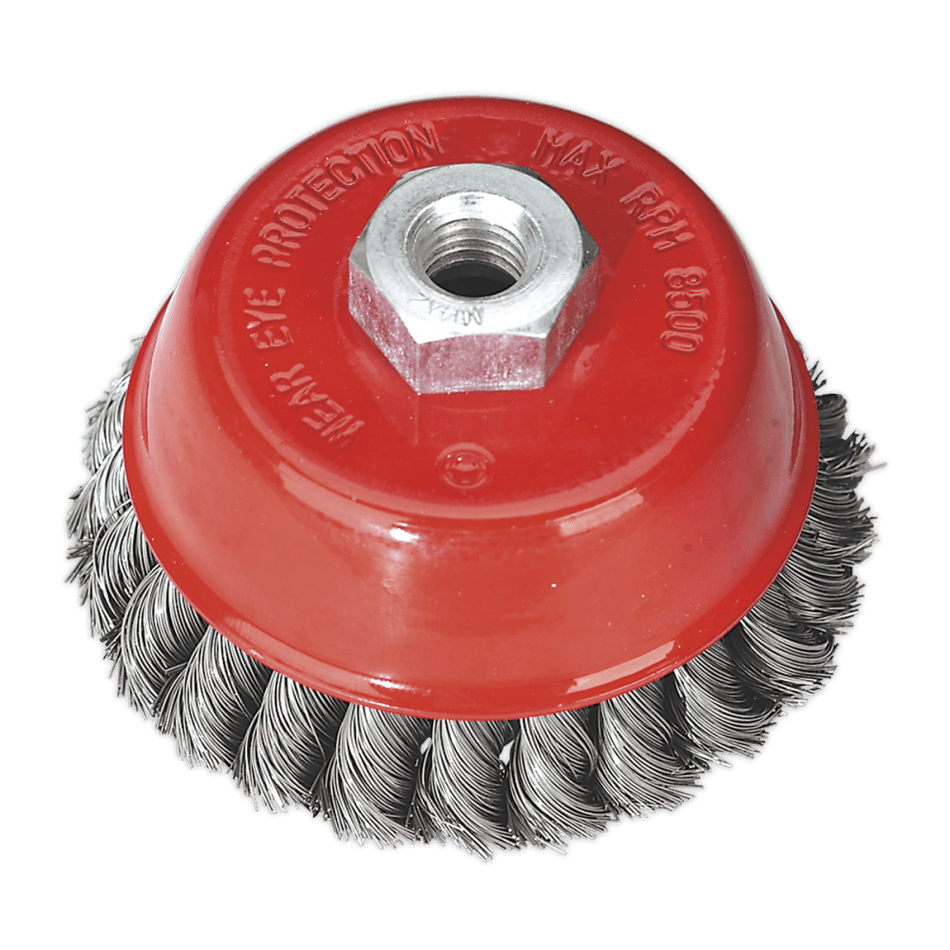 Sealey Twist Knot Wire Cup Brush 100mm M14 x 2mm Model No-TKCB100