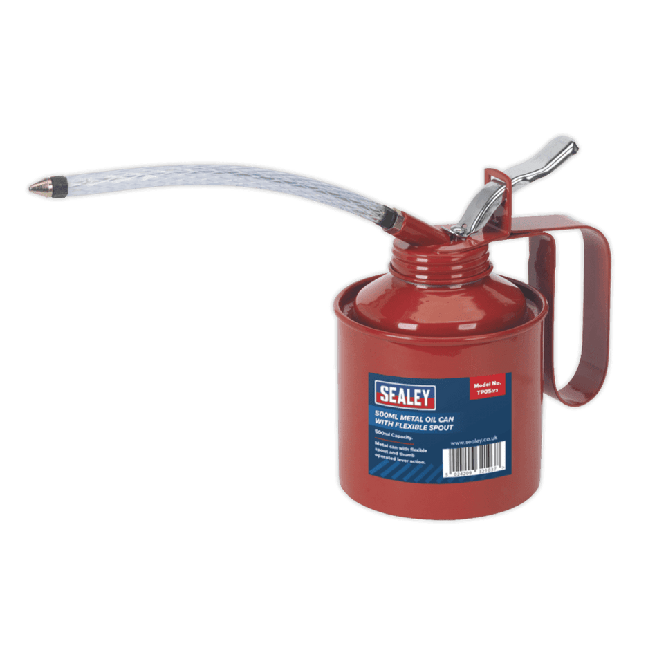 Sealey Metal Oil Can Flexible Spout 500ml Model No-TP05