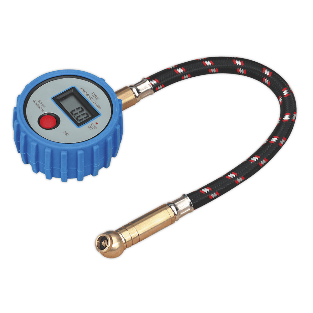 Sealey Tyre Pressure Gauge Digital with Leader Hose & Quick Release Model No-TST/PG981