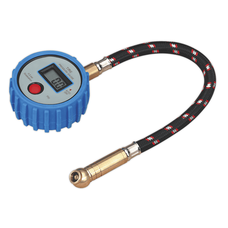 Sealey Tyre Pressure Gauge Digital with Leader Hose & Quick Release Model No-TST/PG981