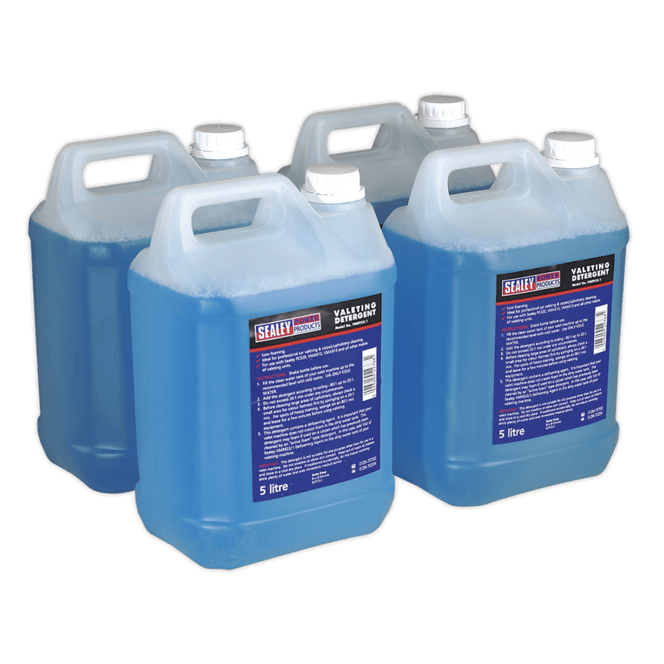 Sealey Carpet/Upholstery Detergent 5ltr Pack of 4 Model No-VMR925