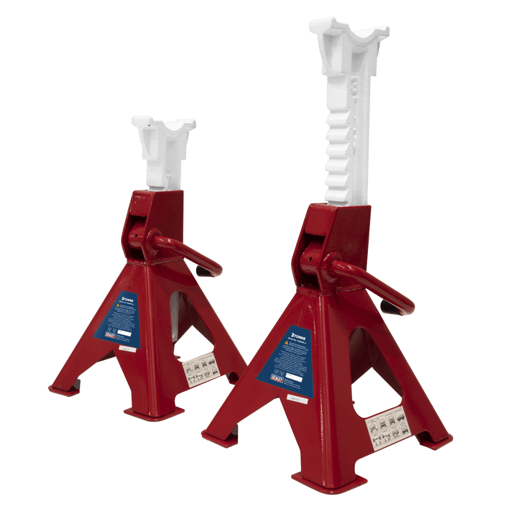 Sealey Axle Stands 3tonne Capacity per Stand 6tonne per Pair Ratchet Type Model No-VS2003