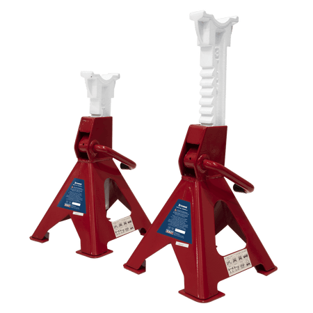 Sealey Axle Stands 3tonne Capacity per Stand 6tonne per Pair Ratchet Type Model No-VS2003
