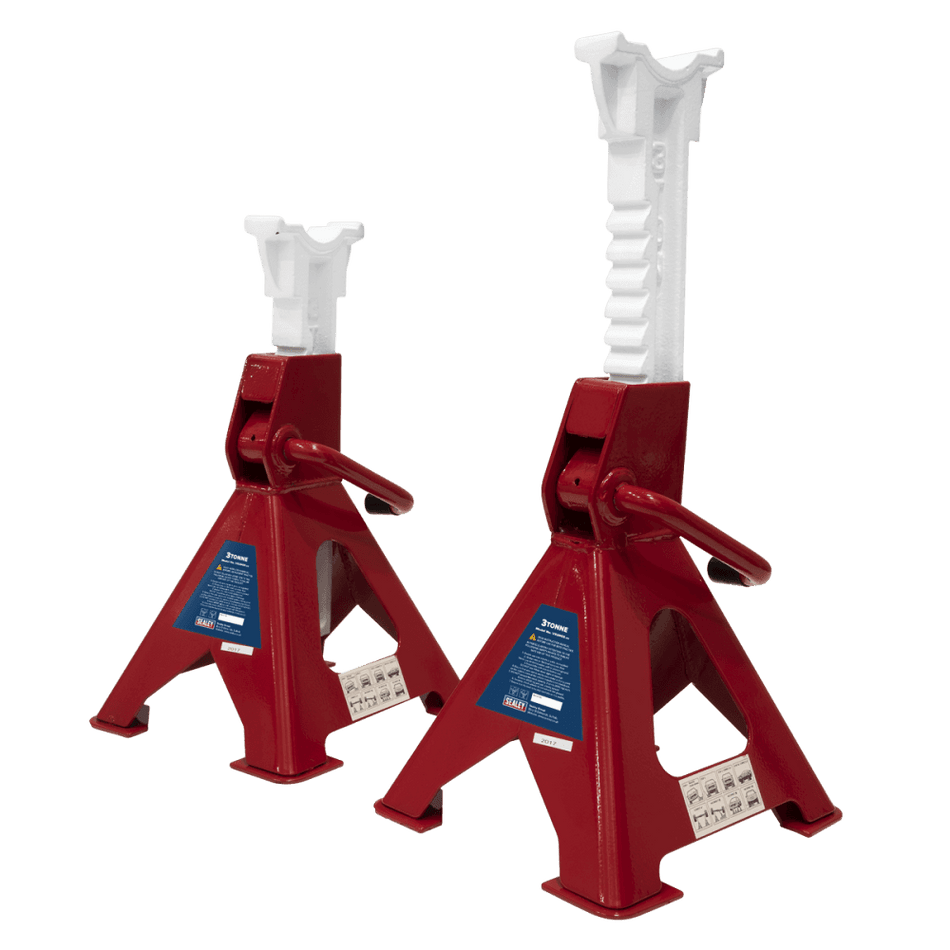 Sealey Axle Stands 3tonne Capacity per Stand 6tonne per Pair Ratchet Type Model No-VS2003