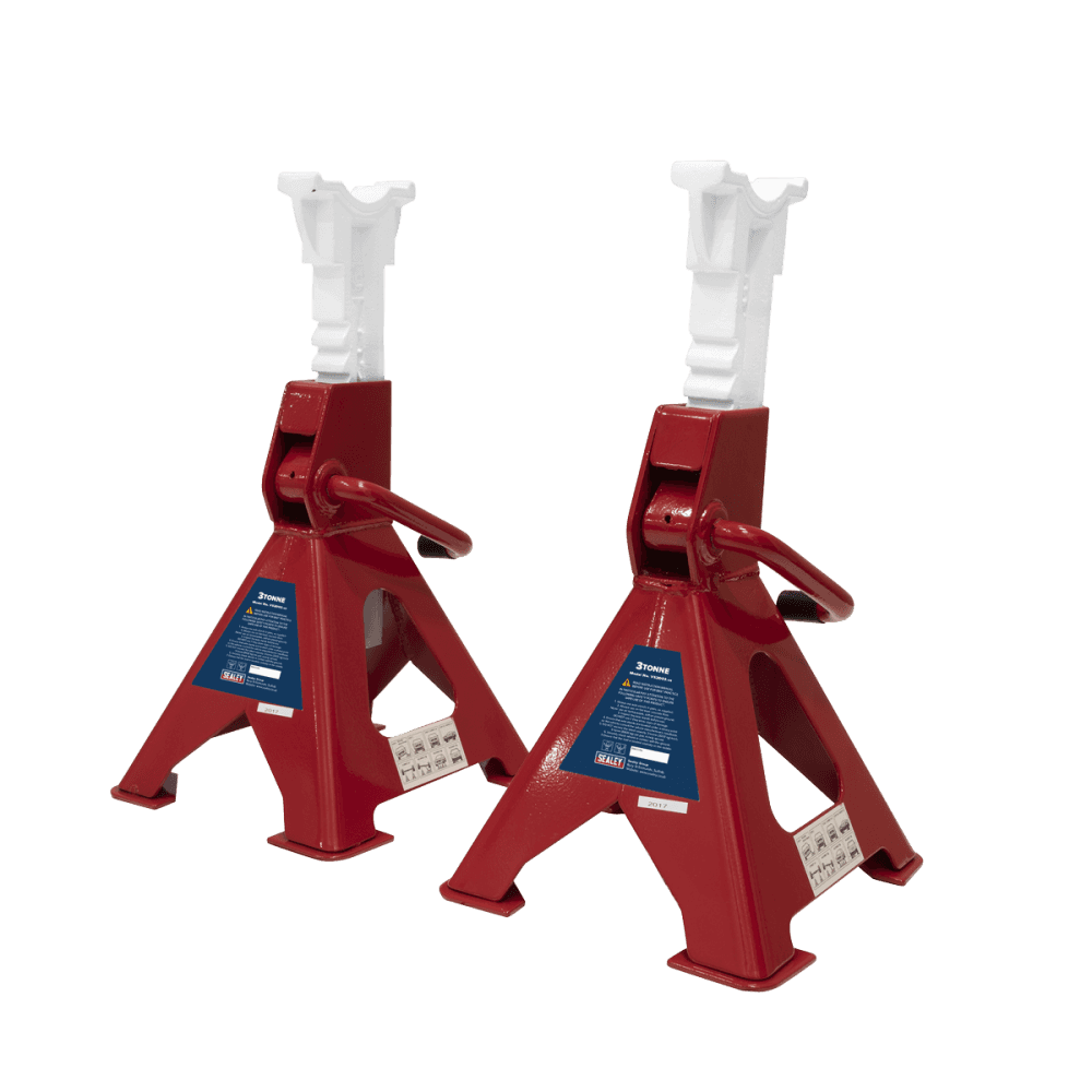 Sealey Axle Stands 3tonne Capacity per Stand 6tonne per Pair Ratchet Type Model No-VS2003