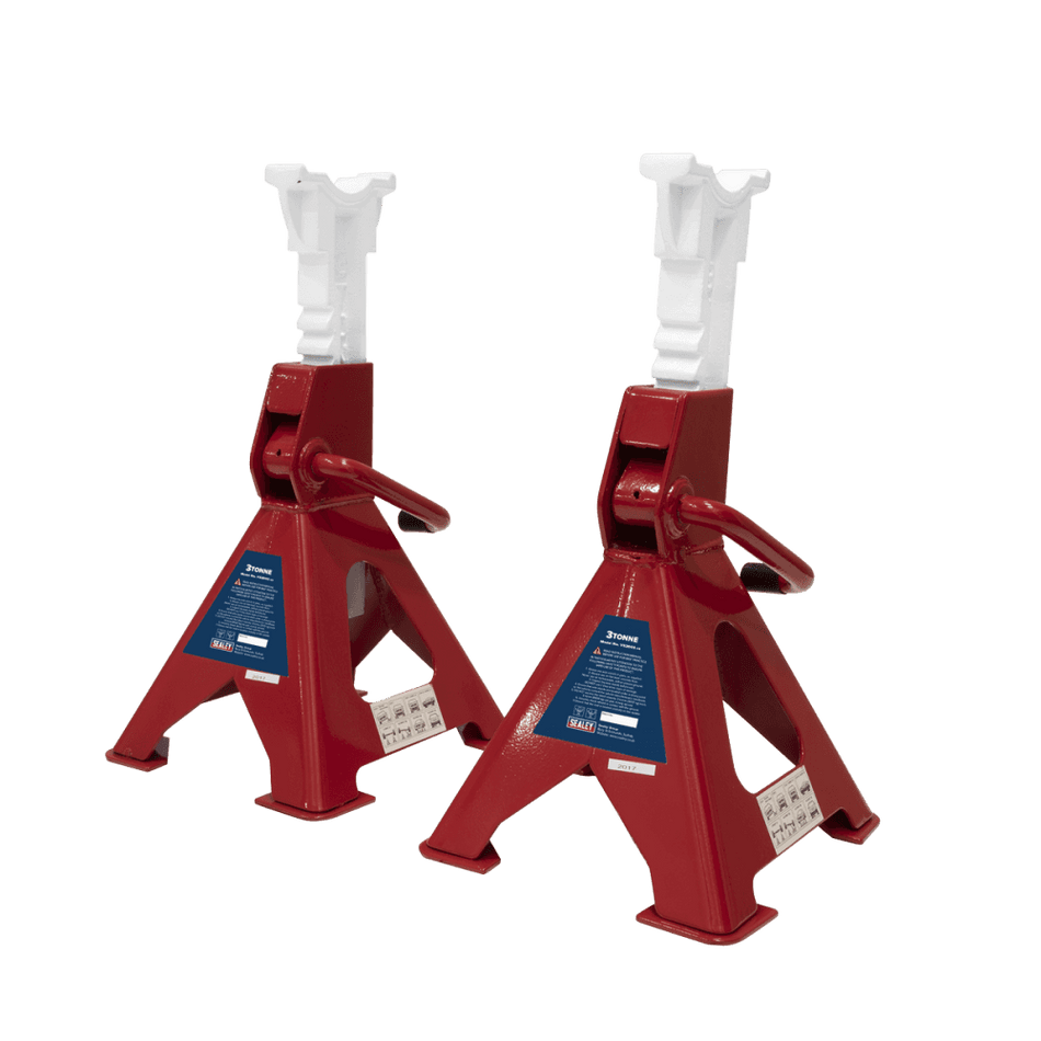 Sealey Axle Stands 3tonne Capacity per Stand 6tonne per Pair Ratchet Type Model No-VS2003