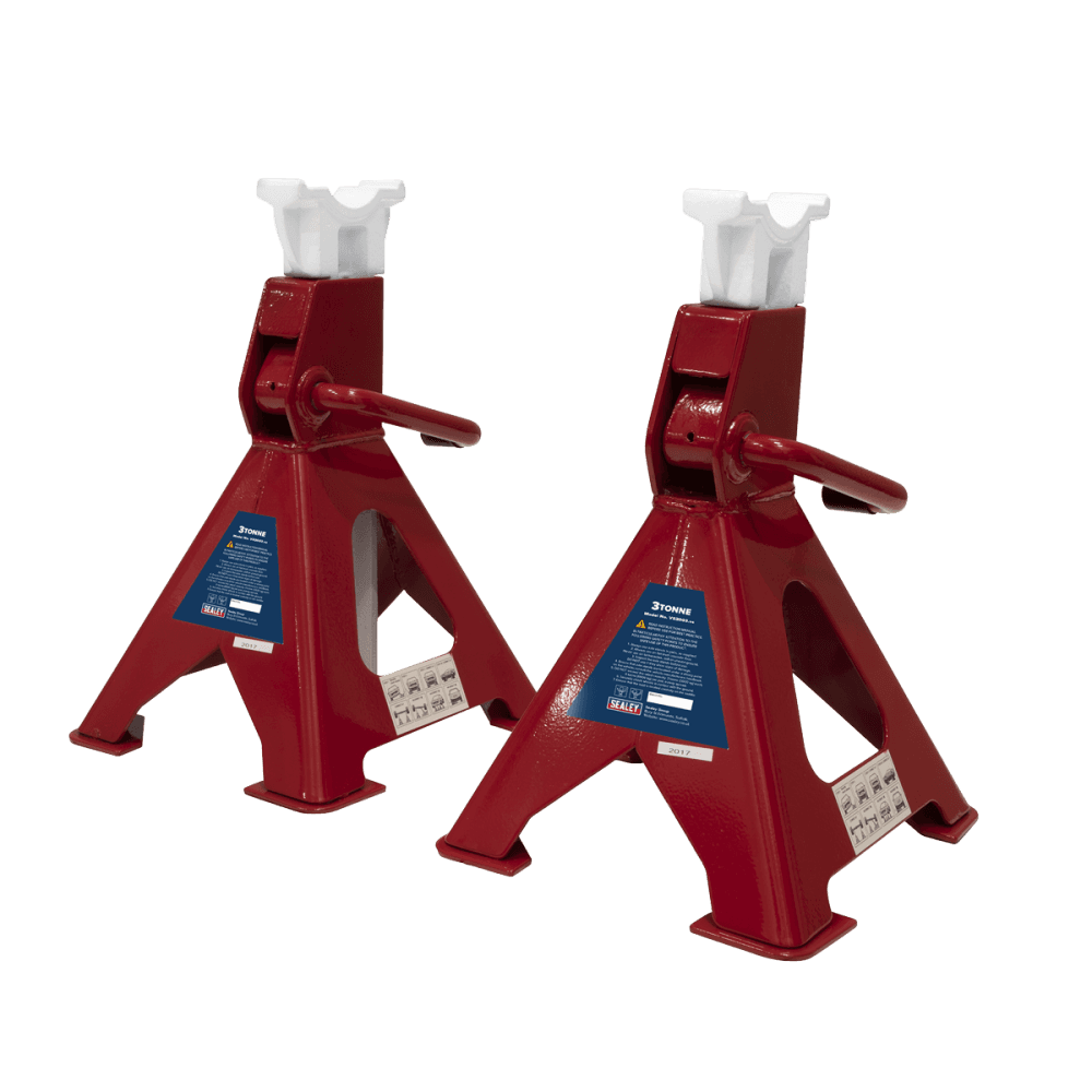 Sealey Axle Stands 3tonne Capacity per Stand 6tonne per Pair Ratchet Type Model No-VS2003