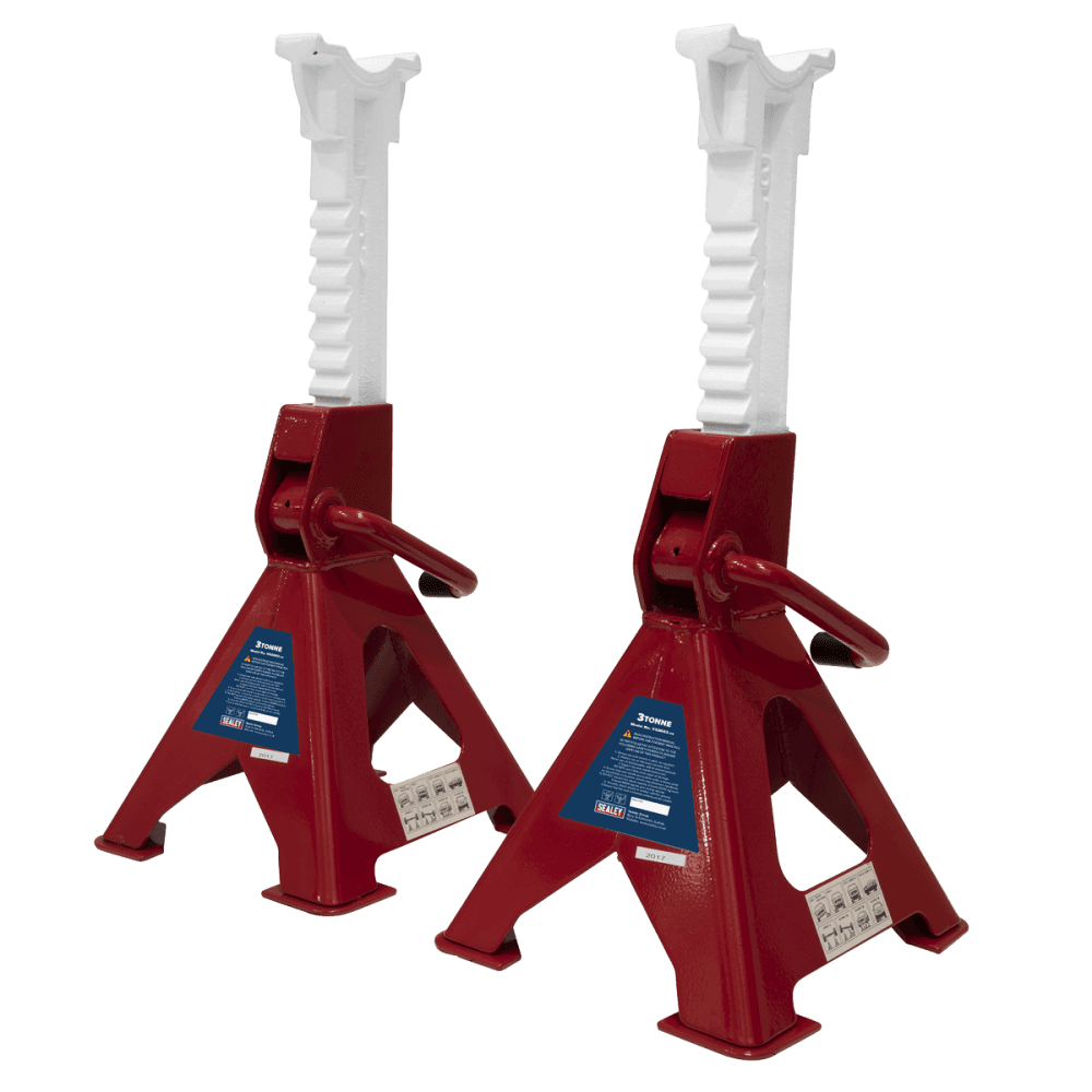 Sealey Axle Stands 3tonne Capacity per Stand 6tonne per Pair Ratchet Type Model No-VS2003
