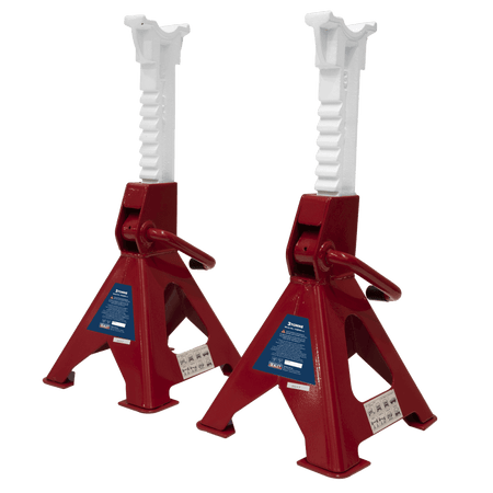 Sealey Axle Stands 3tonne Capacity per Stand 6tonne per Pair Ratchet Type Model No-VS2003