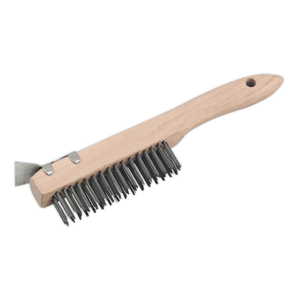 Sealey Wire Brush with Steel Fill & Scraper 260mm Model No-WB03