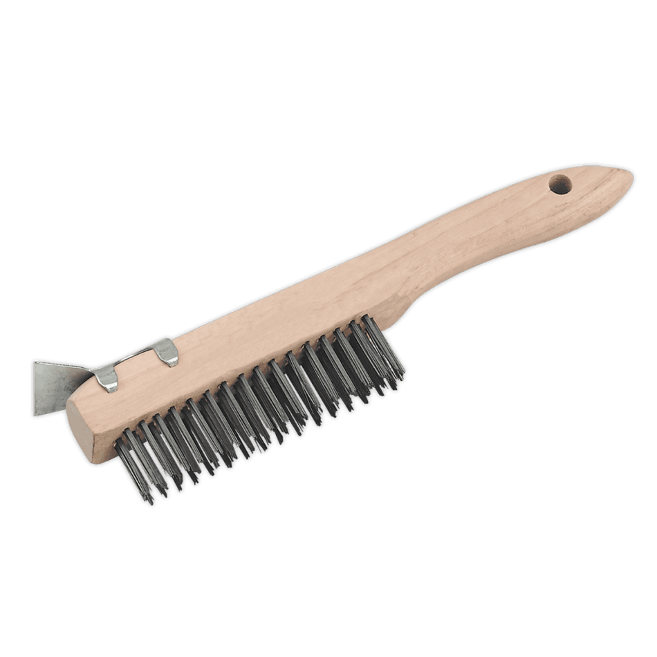 Sealey Wire Brush with Steel Fill & Scraper 260mm Model No-WB03