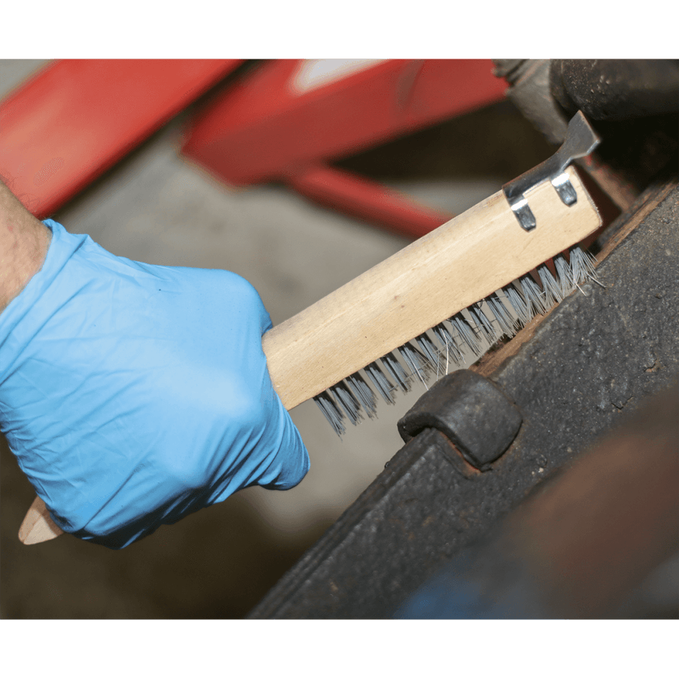 Sealey Wire Brush with Steel Fill & Scraper 260mm Model No-WB03