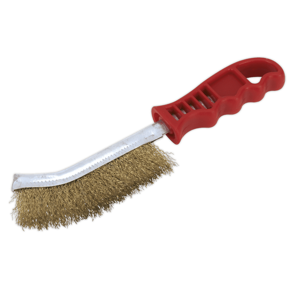 Sealey Wire Brush Brassed Steel Plastic Handle Model No-WB05/R