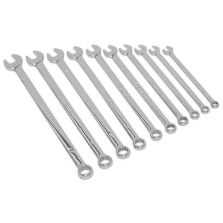Sealey Combination Spanner Set 10pc Extra-Long Metric Model No-AK6310