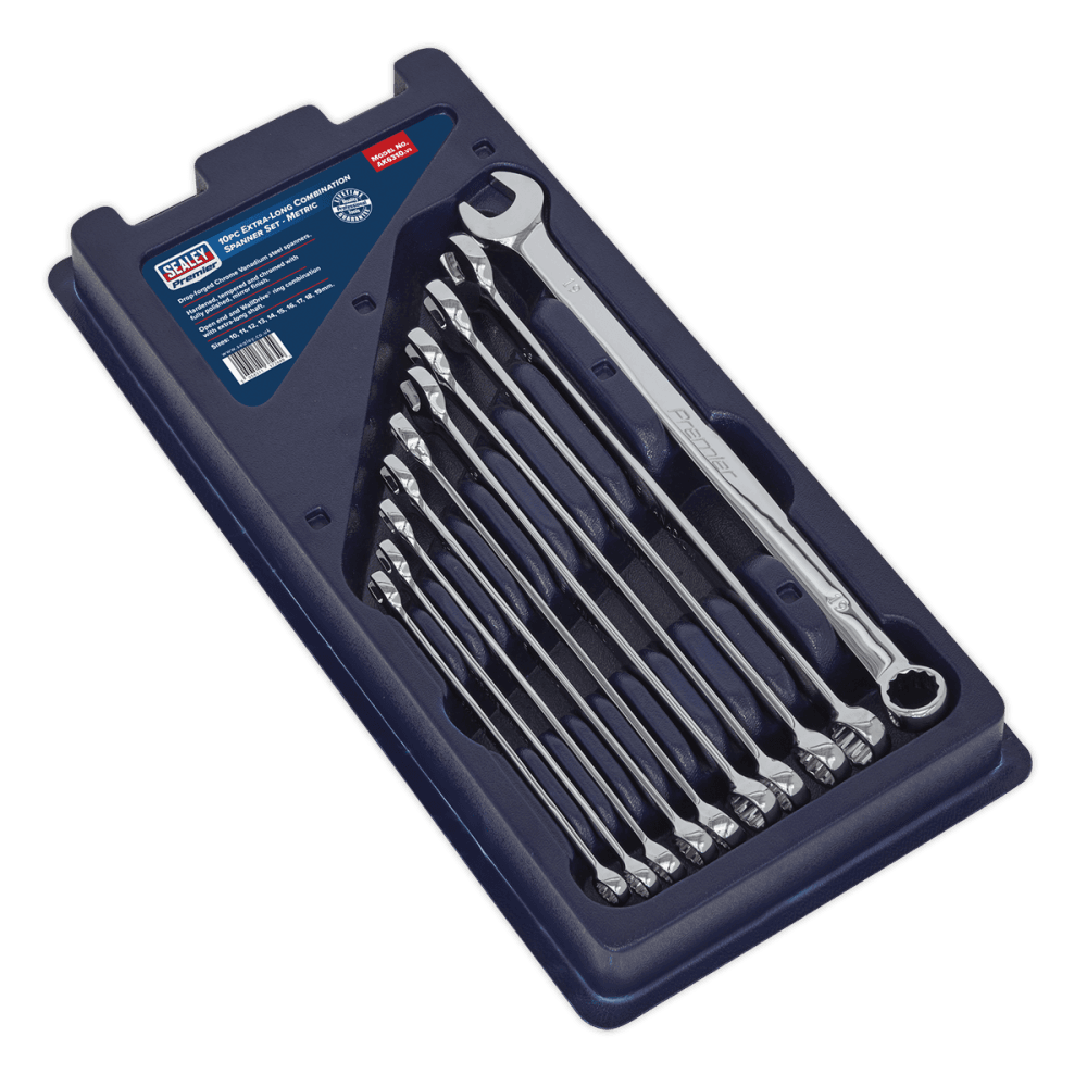 Sealey Combination Spanner Set 10pc Extra-Long Metric Model No-AK6310