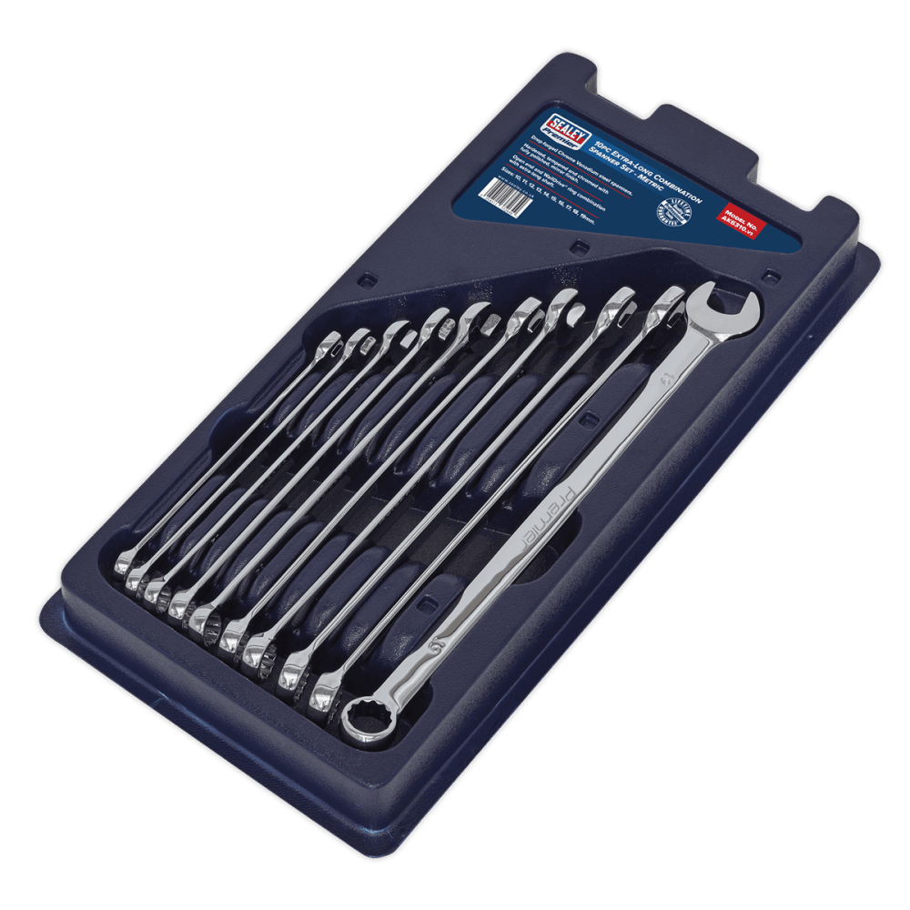 Sealey Combination Spanner Set 10pc Extra-Long Metric Model No-AK6310