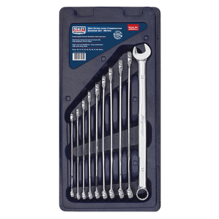 Sealey Combination Spanner Set 10pc Extra-Long Metric Model No-AK6310