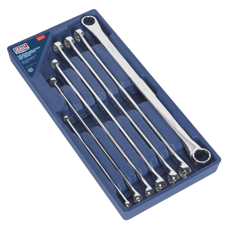 Sealey Double End Ring Spanner Set 7pc Extra-Long Metric Model No-AK6311