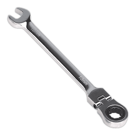 Sealey Flexi-Head Ratchet Combination Spanner 10mm Model No-FHRCW10