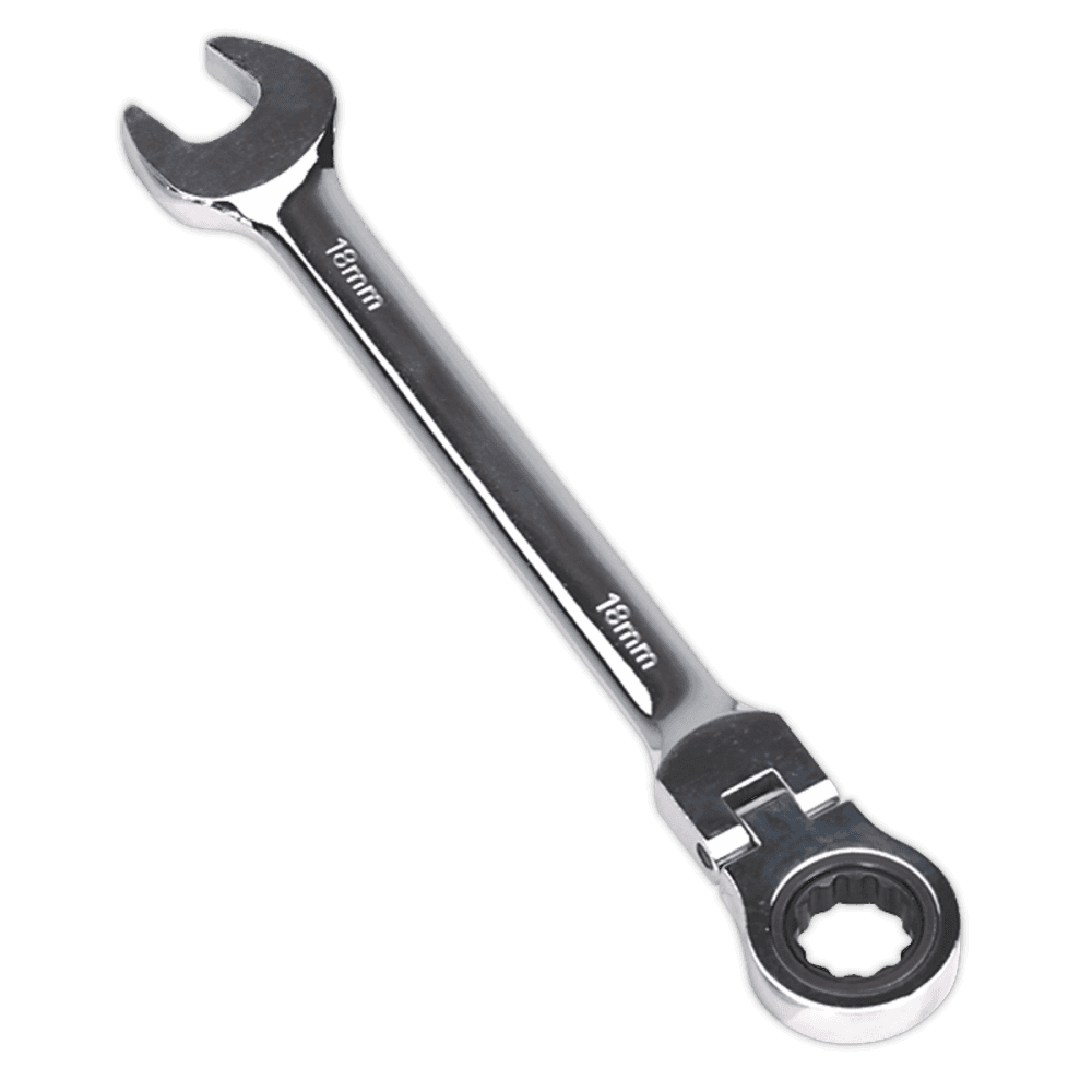 Sealey Flexi-Head Ratchet Combination Spanner 18mm Model No-FHRCW18