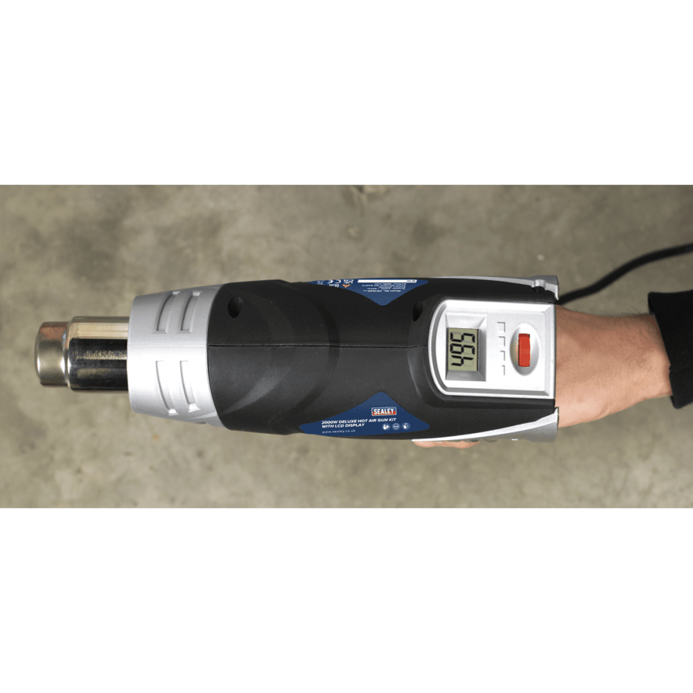 Sealey Deluxe Hot Air Gun Kit with LED Display 2000W 80-600Â¶ÃºC Model No-HS104K