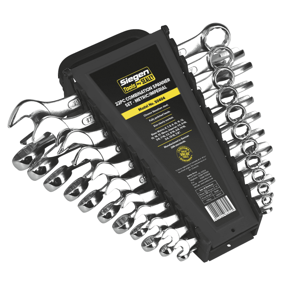 Sealey Combination Spanner Set 22pc Metric/Imperial Model No-S0404