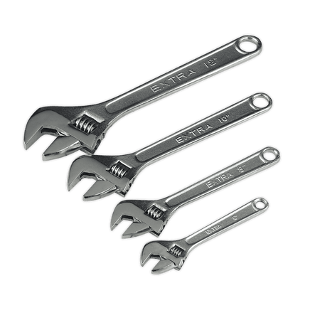 Sealey Adjustable Wrench Set 4pc 150, 200, 250 & 300mm Model No-S0449