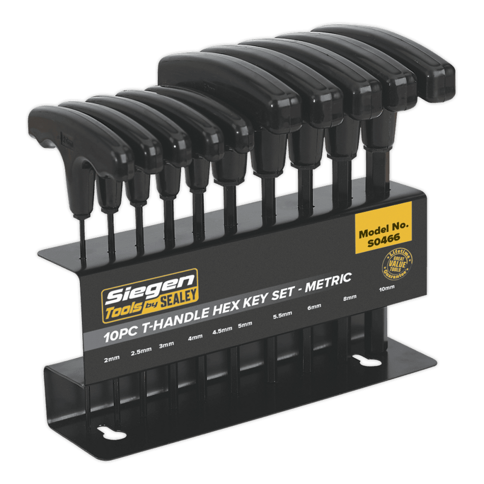 Sealey Hex Key Set 10pc T-Handle - Metric Model No-S0466
