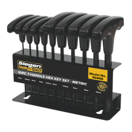 Sealey Hex Key Set 10pc T-Handle - Metric Model No-S0466