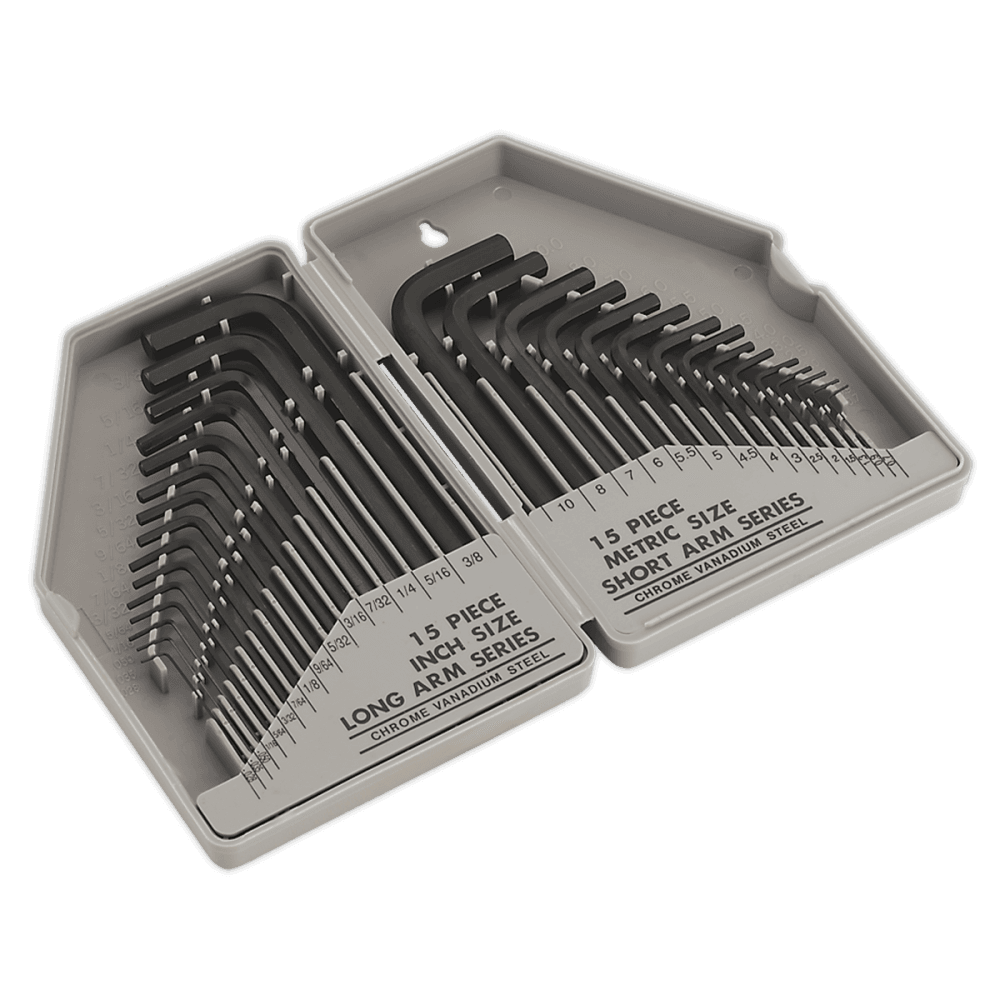 Sealey Hex Key Set 30pc Long/Short Arm - Metric/Imperial Model No-S0484